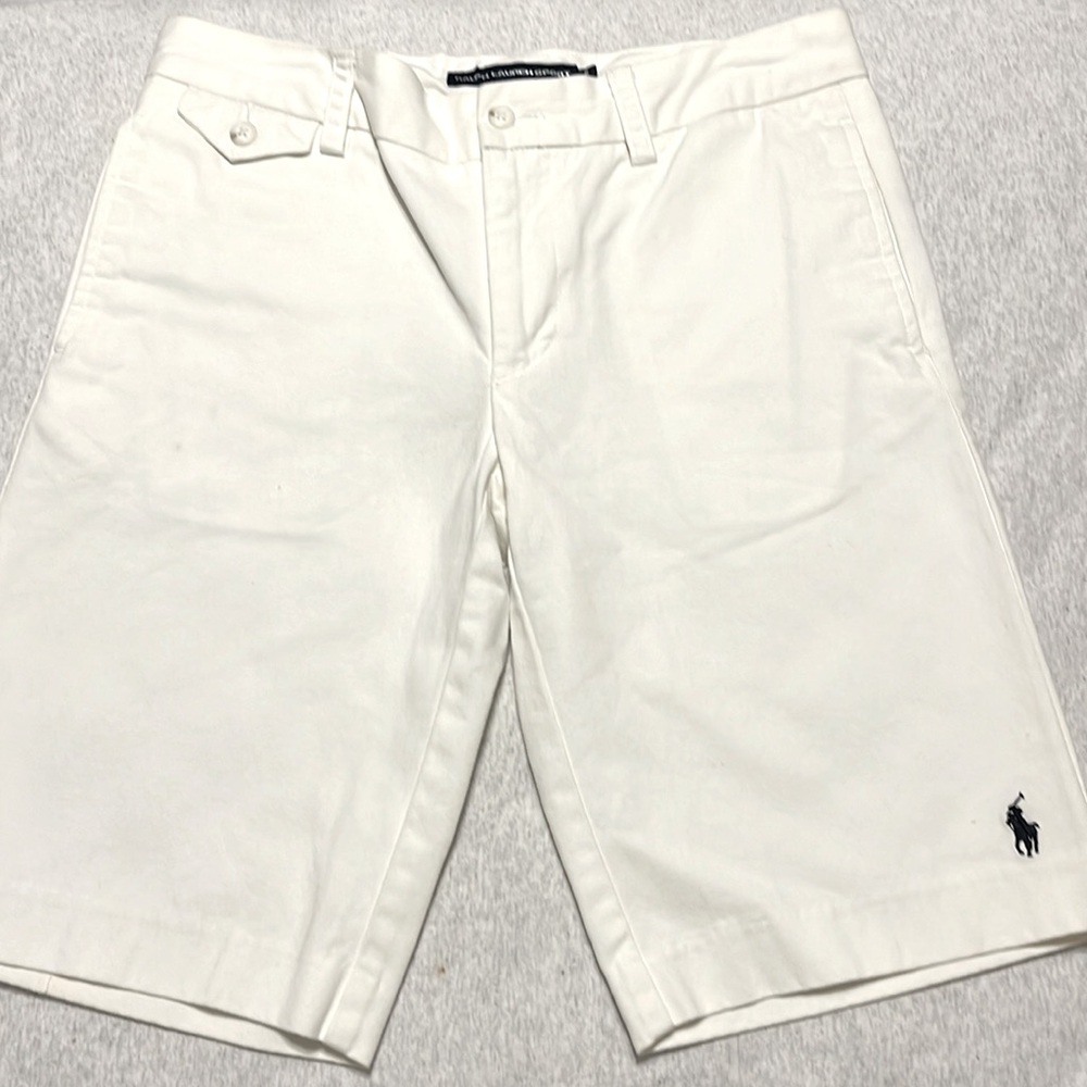 Ladies white Ralph Lauren Sport Shorts.
